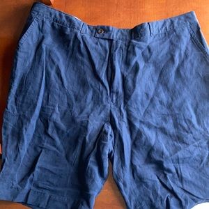 Navy 40W Linen Polo by Ralph Lauren Shorts